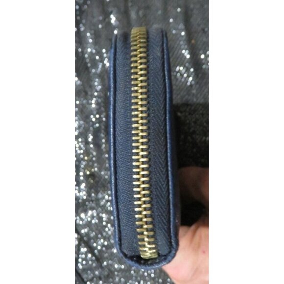 Michael Kors Blue Saffiano Leather Zip around wallet wristlet - Picture 7 of 12